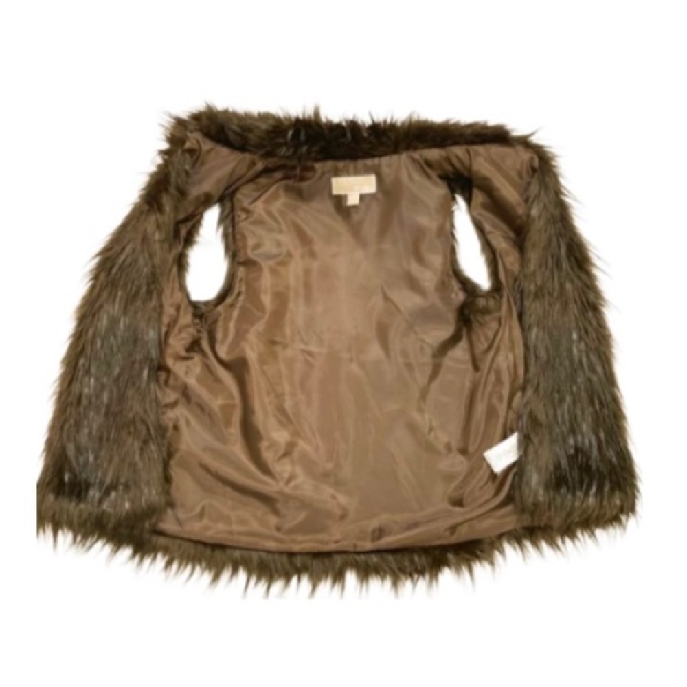 Michael Kors Dark Brown Sleeveless Faux Fur Vest - Size L - Picture 7 of 11